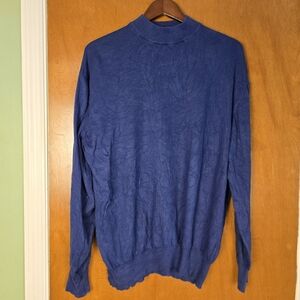 Pronto Uomo Italy Mock Neck Sweater Mens XL/54 Cotton Rayon Blend Black Cozy